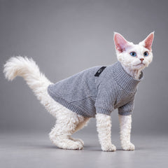 Waffle Cotton Cat Shirt — Gray