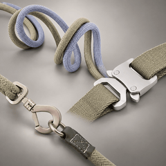 Sighthound Escape-Resistant Leather Rope Dog Harness & Leash Set
