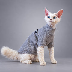 Waffle Cotton Cat Shirt — Gray