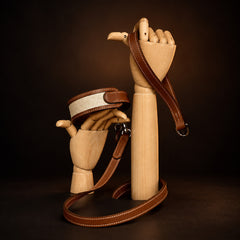 SAGE ÉTOUPE Handcrafted Dog Collar & Leash