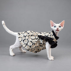 Black Rose Floral Cat Dress