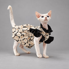 Black Rose Floral Cat Dress