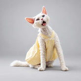 Handmade Yellow Gingham Cat Dress