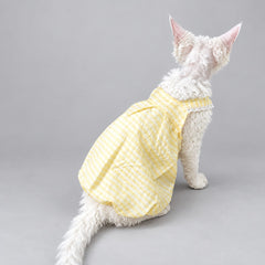 Handmade Yellow Gingham Cat Dress