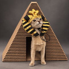 Handmade Corrugated Cardboard Pyramid Cat House