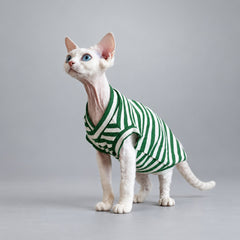 Forest Stripe V-Neck Cat Vest