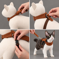 Mellow Corduroy Cat Harness Set
