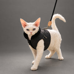 The Oslo Hooded Cat Harness Vest & Leash Set