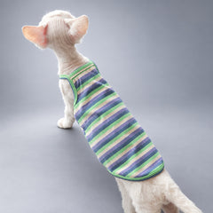 NEKOAN Pastel Stripe Stretch Cotton Cat Vest
