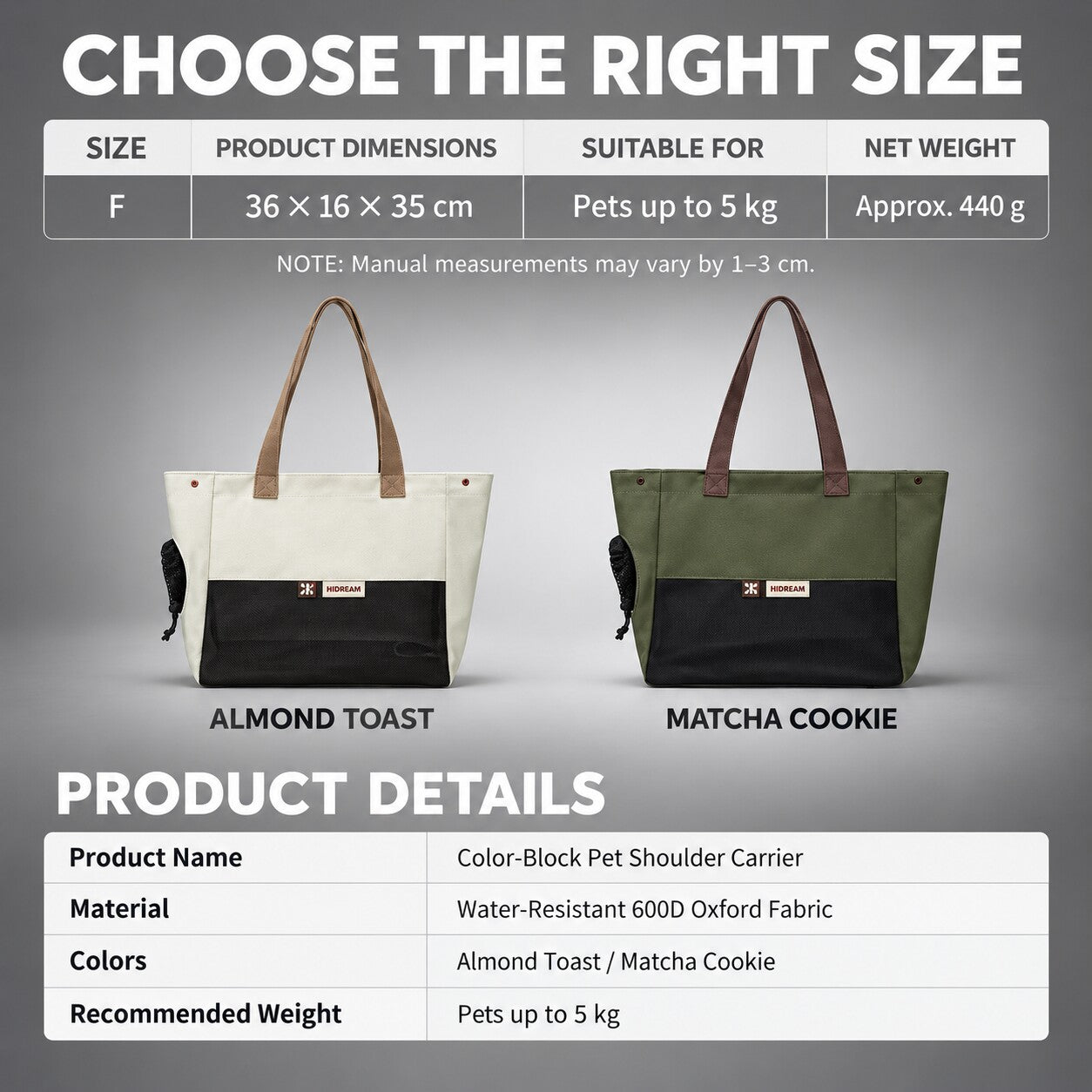 Colorblock Cat Carrier Tote