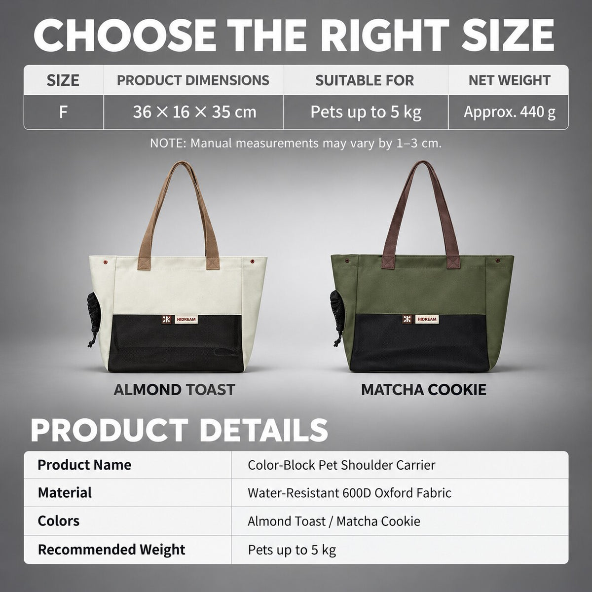 Colorblock Cat Carrier Tote