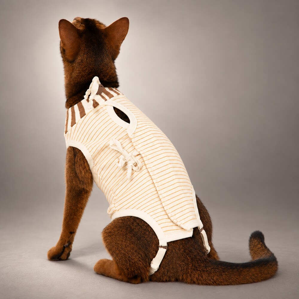 Cat Recovery Suit & Soft Flower Collar Set