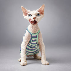 NEKOAN Pastel Stripe Stretch Cotton Cat Vest