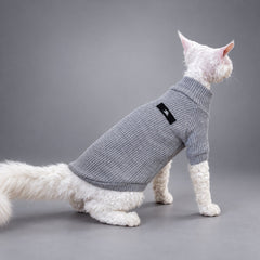 Waffle Cotton Cat Shirt — Gray