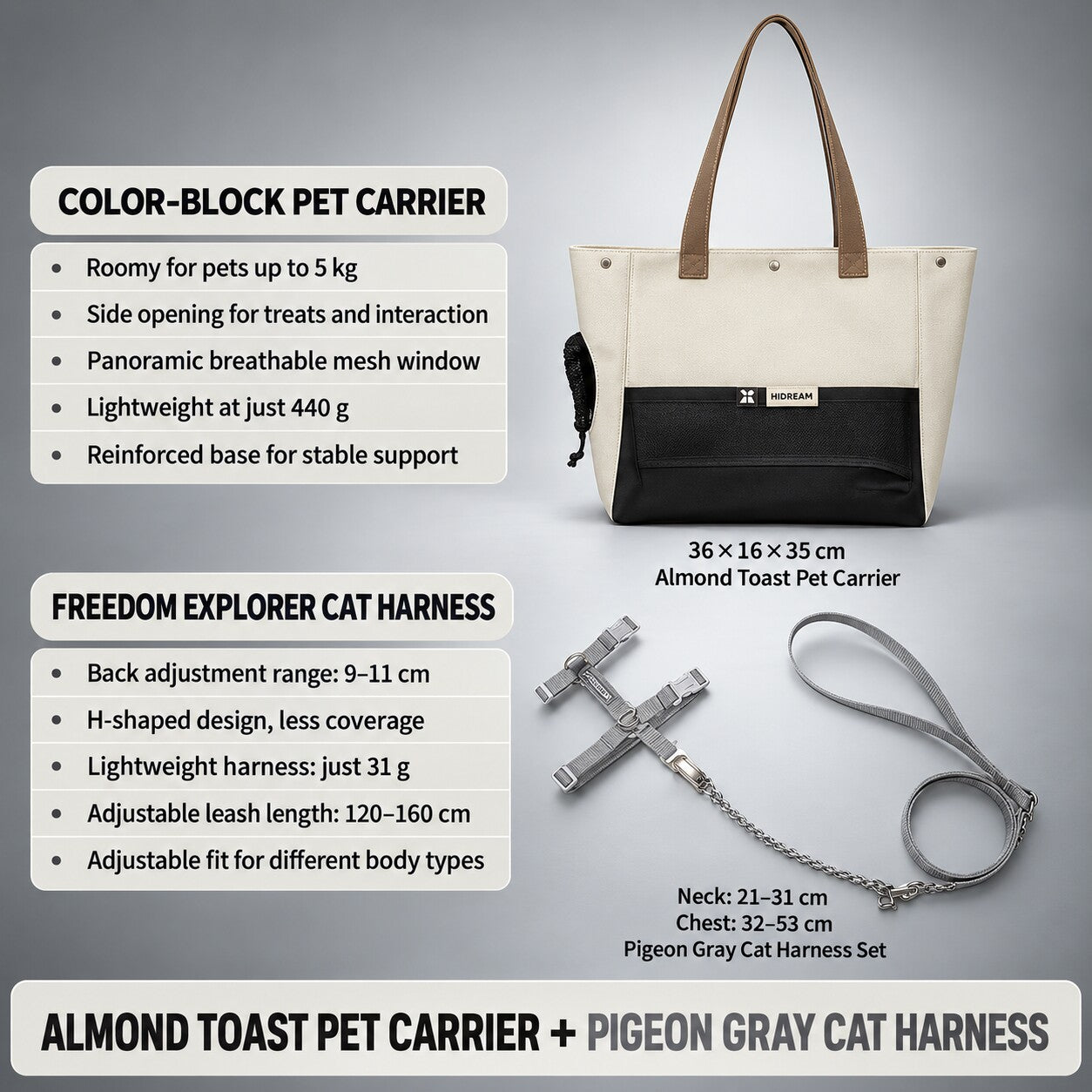 Colorblock Cat Carrier Tote