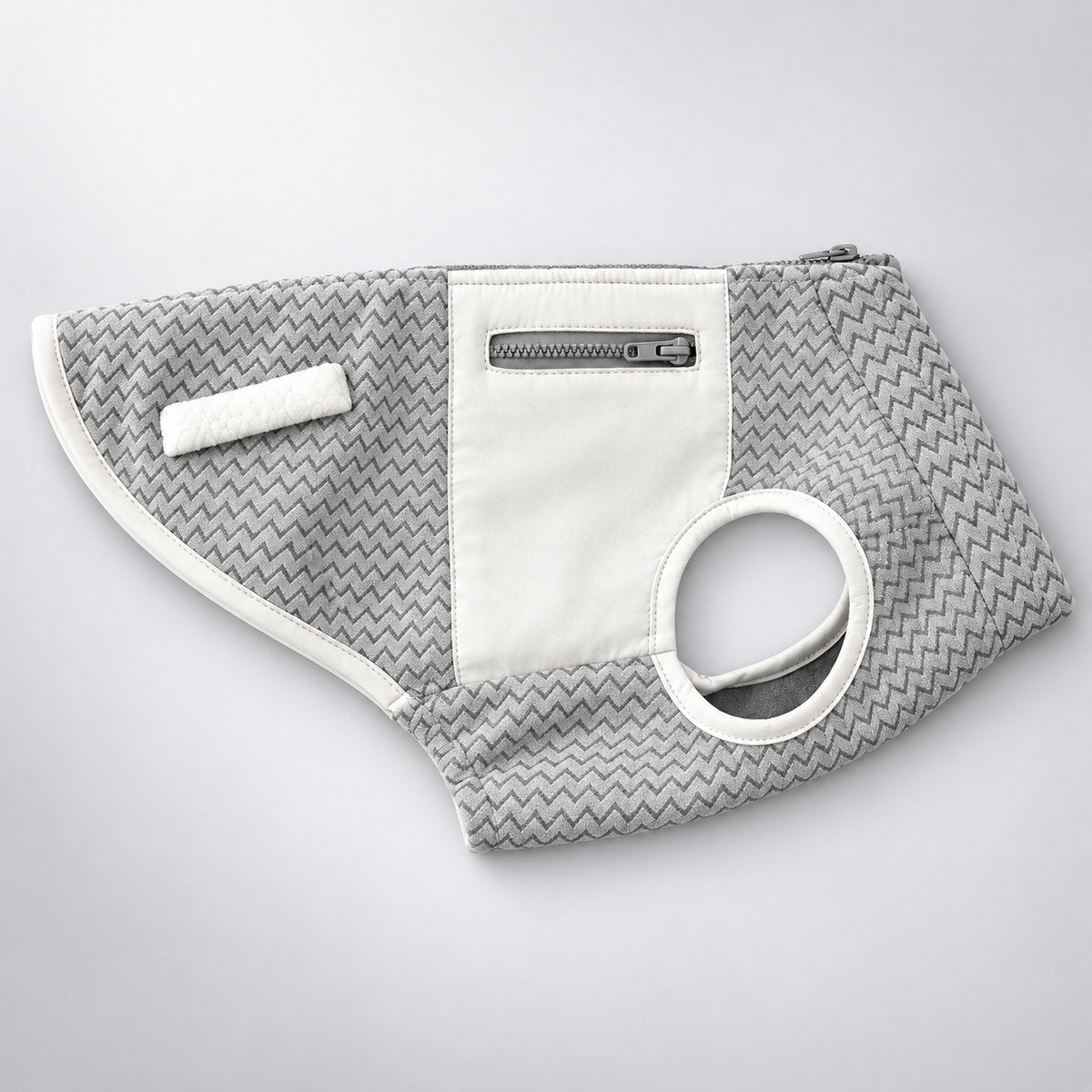 Gray Chevron Fleece Dog Vest