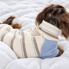 Fleece-Lined Striped Knit Pet Sweater