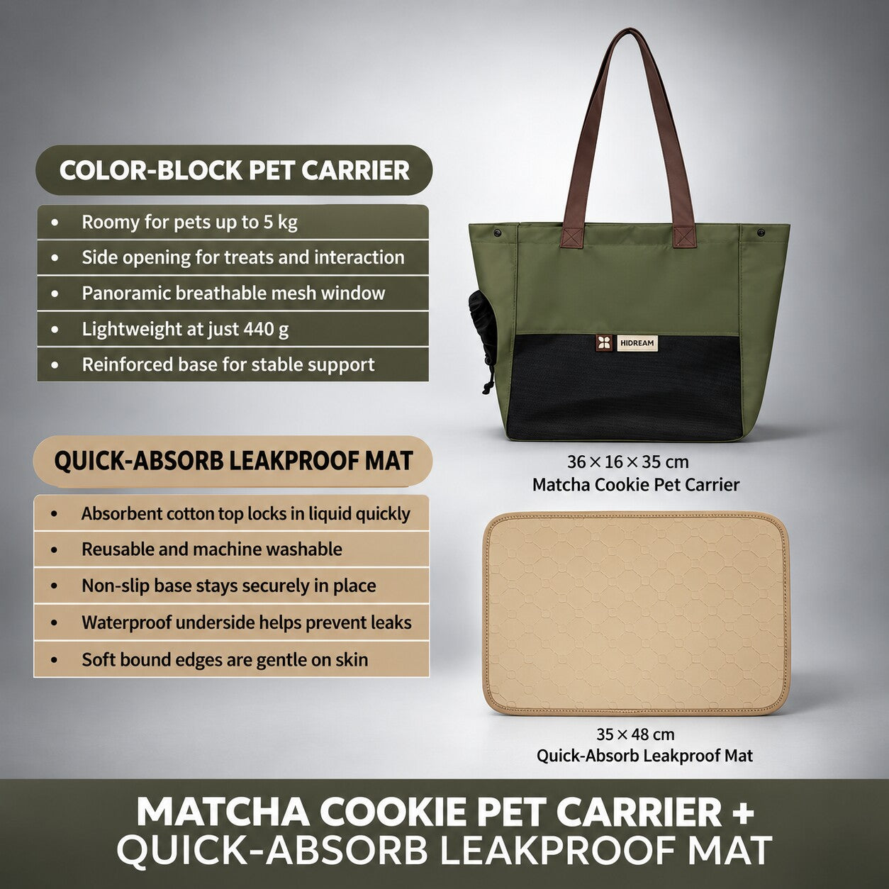 Colorblock Cat Carrier Tote