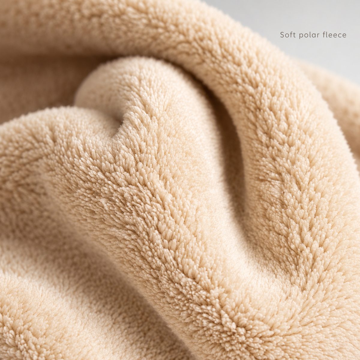 Soft polar fleece lining with a warm cream colour and fine plush texture.