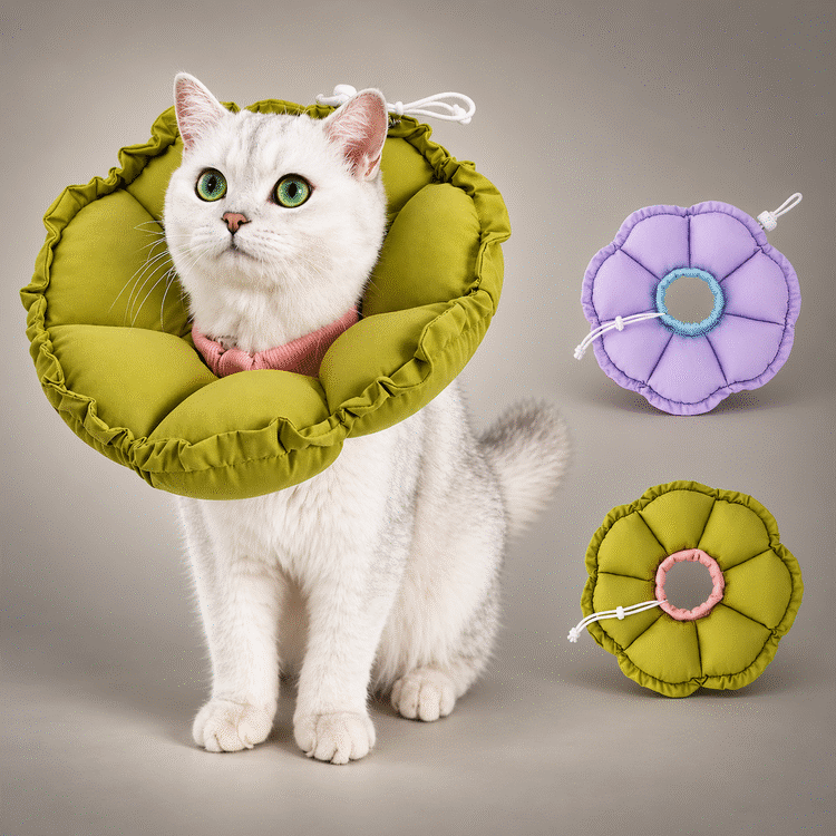 Adjustable Soft Flower Cat Recovery Collar
