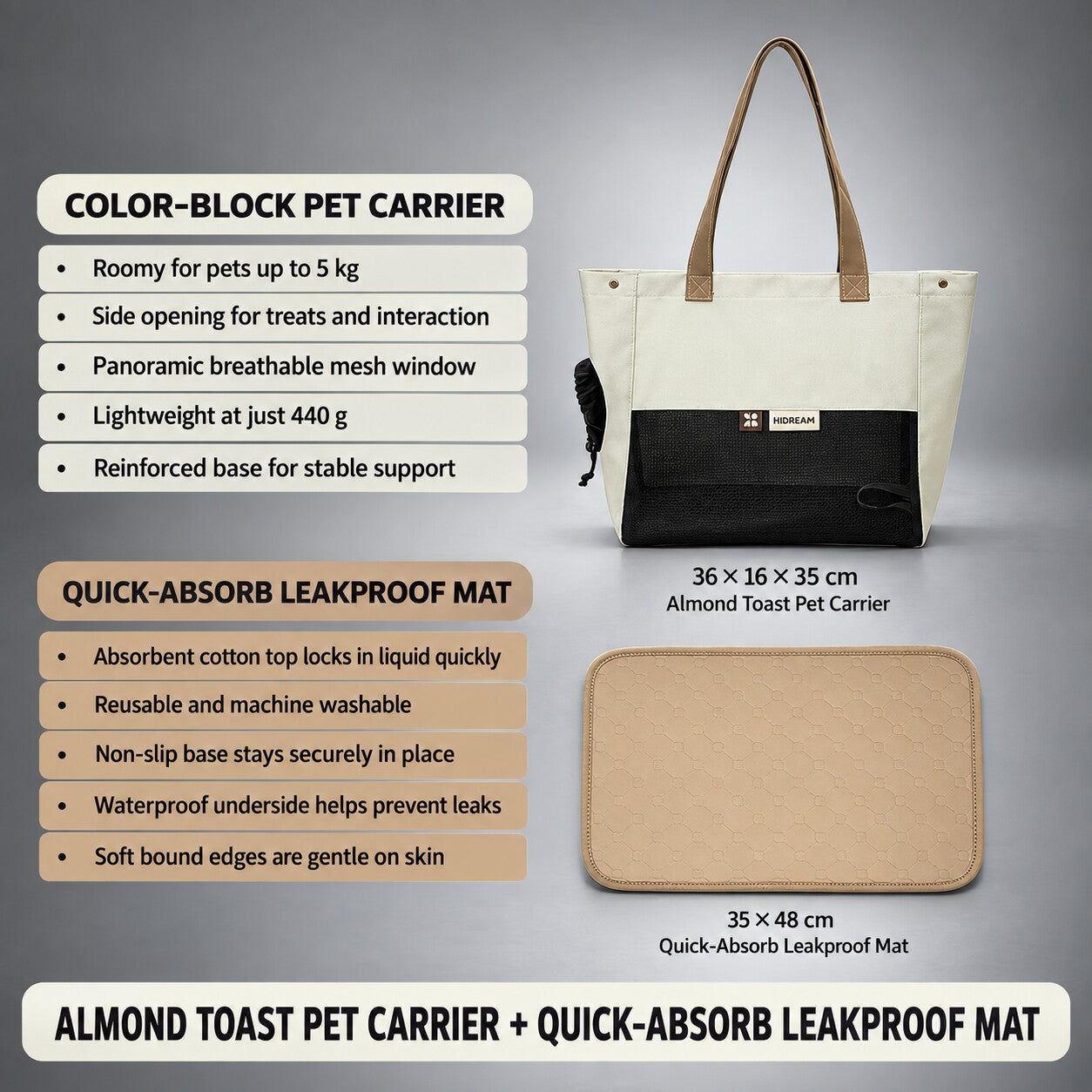 Colorblock Cat Carrier Tote
