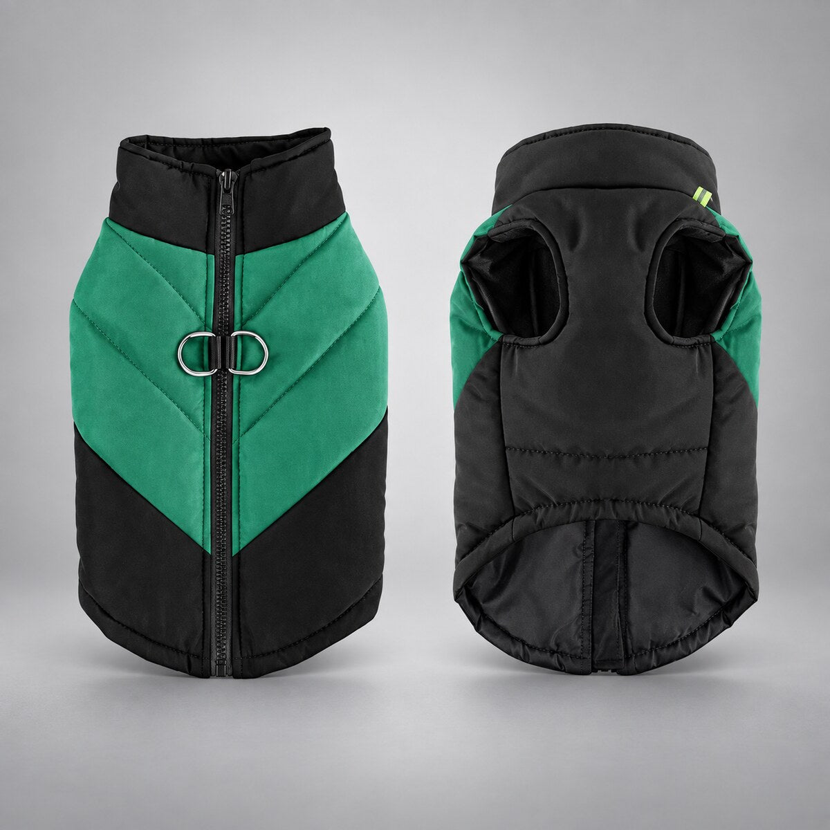 Quilted Dog Vest with Back Zip & Leash Rings