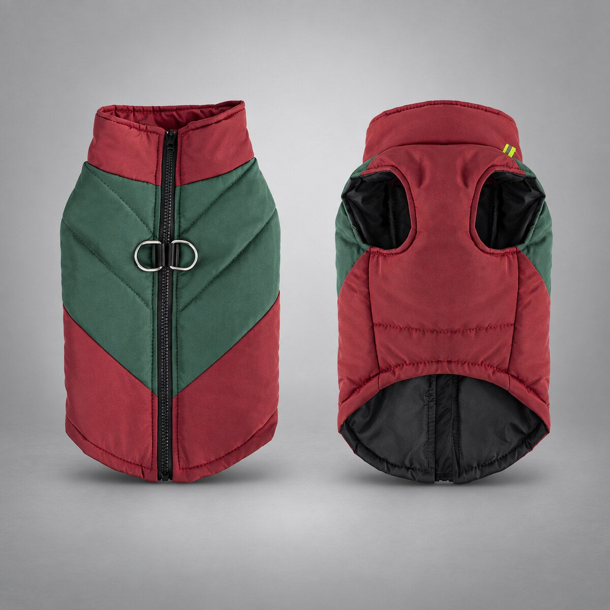Quilted Dog Vest with Back Zip & Leash Rings