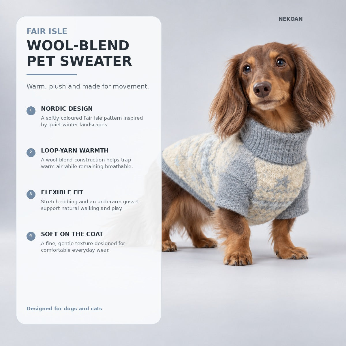 Fair Isle Wool-Blend Pet Sweater