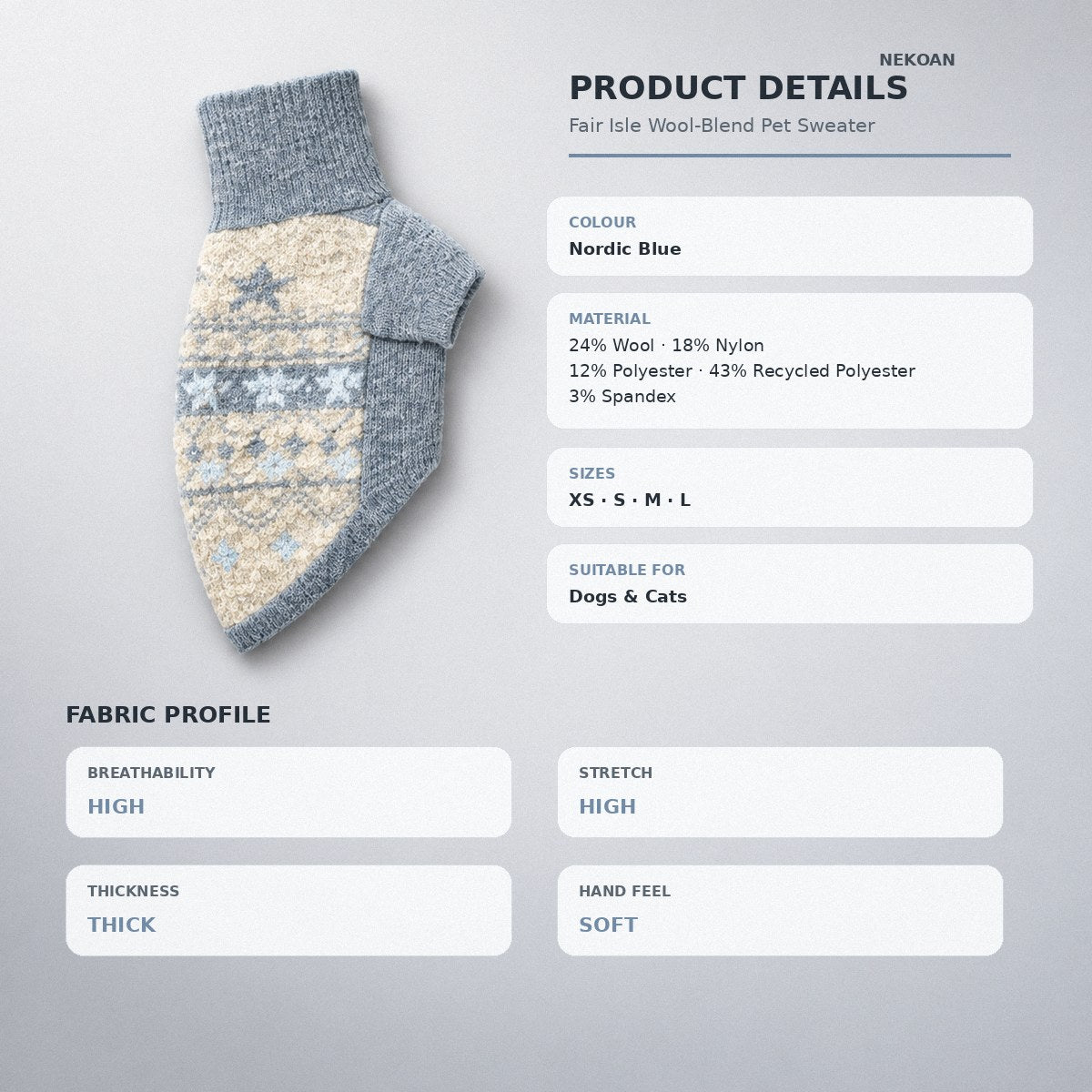 Fair Isle Wool-Blend Pet Sweater