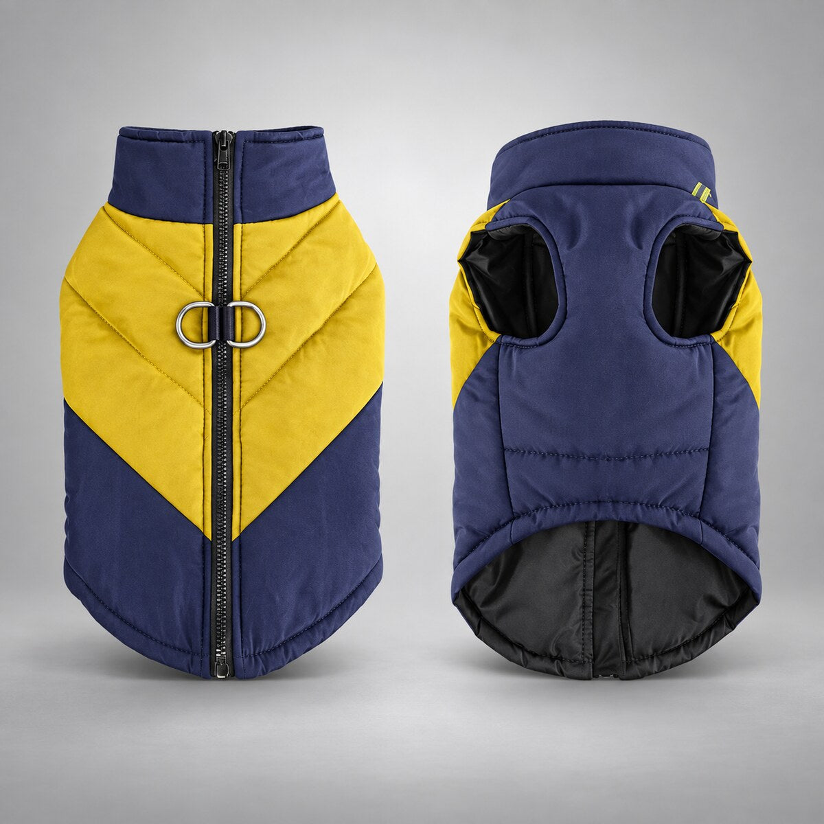 Quilted Dog Vest with Back Zip & Leash Rings
