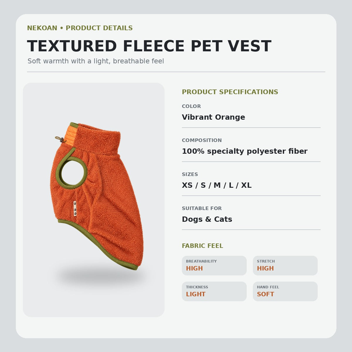 Textured Fleece Dog Vest