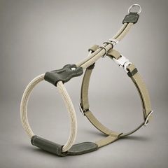 Sighthound Escape-Resistant Leather Rope Dog Harness & Leash Set