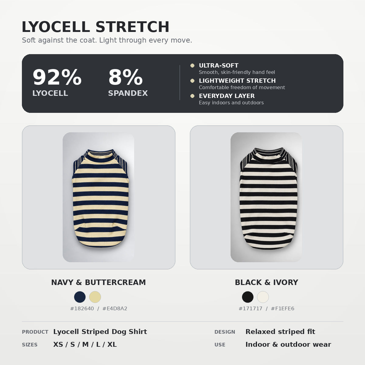 Soft Lyocell Striped Dog Shirt