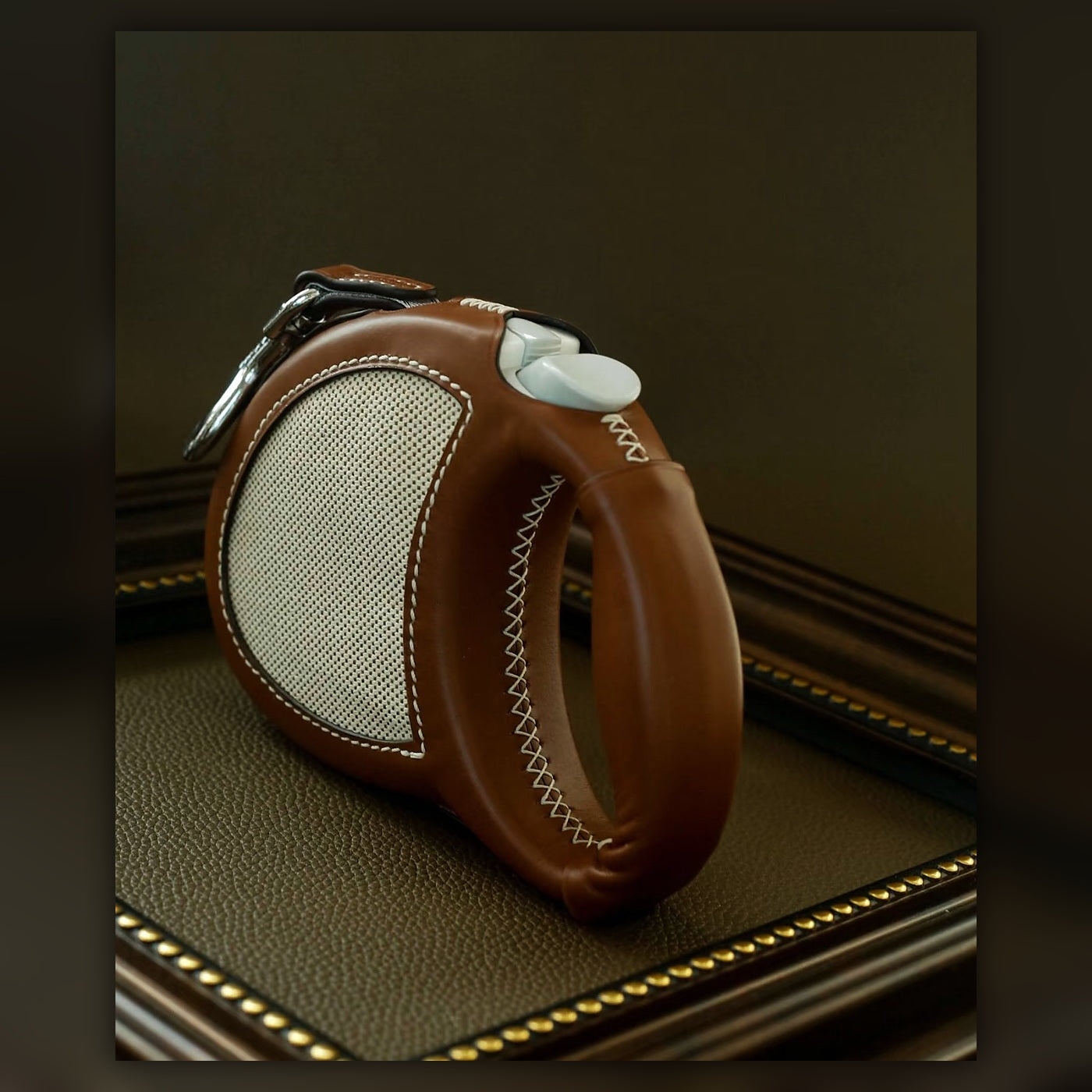 Atelier Handcrafted Leather Retractable Dog Leash