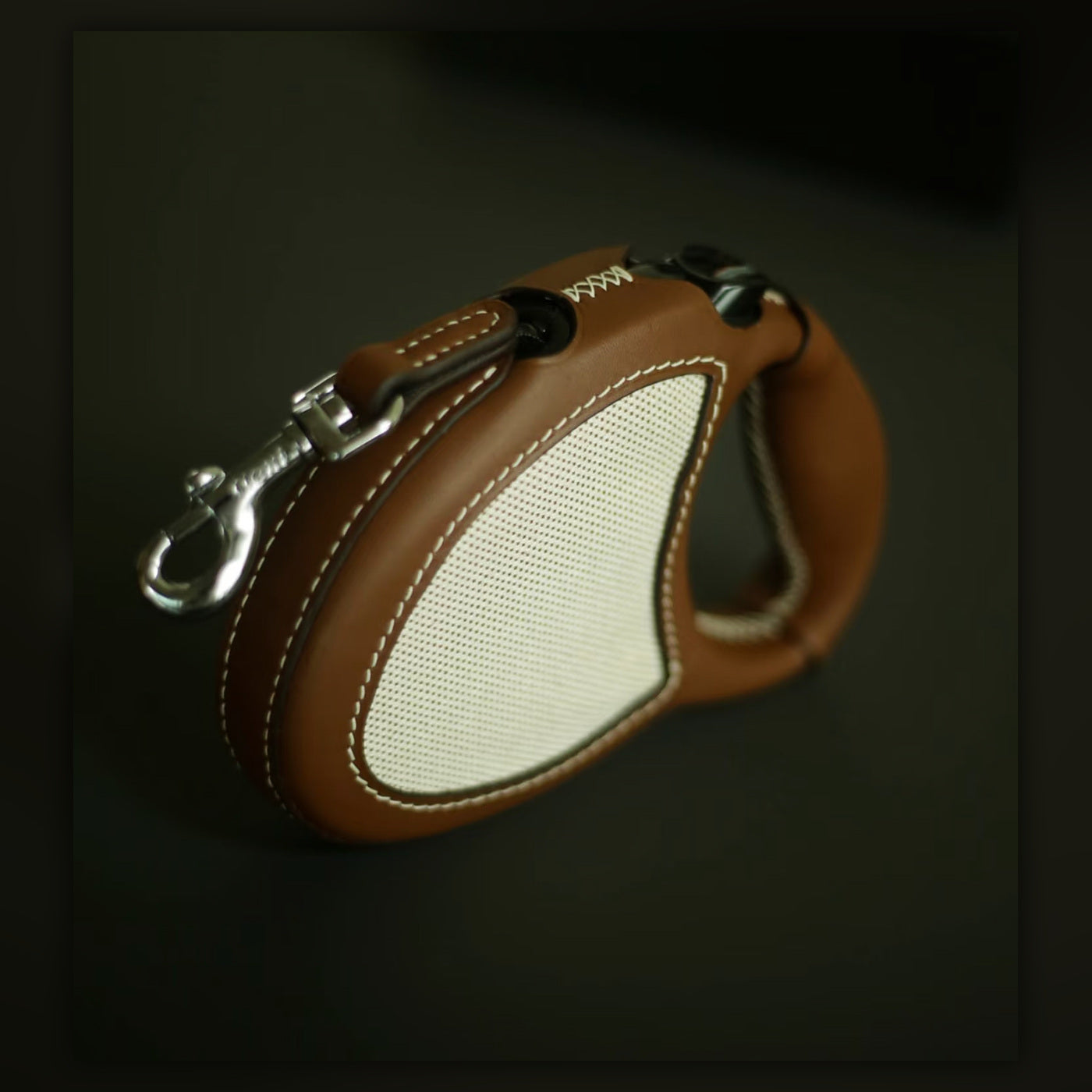 Atelier Handcrafted Leather Retractable Dog Leash