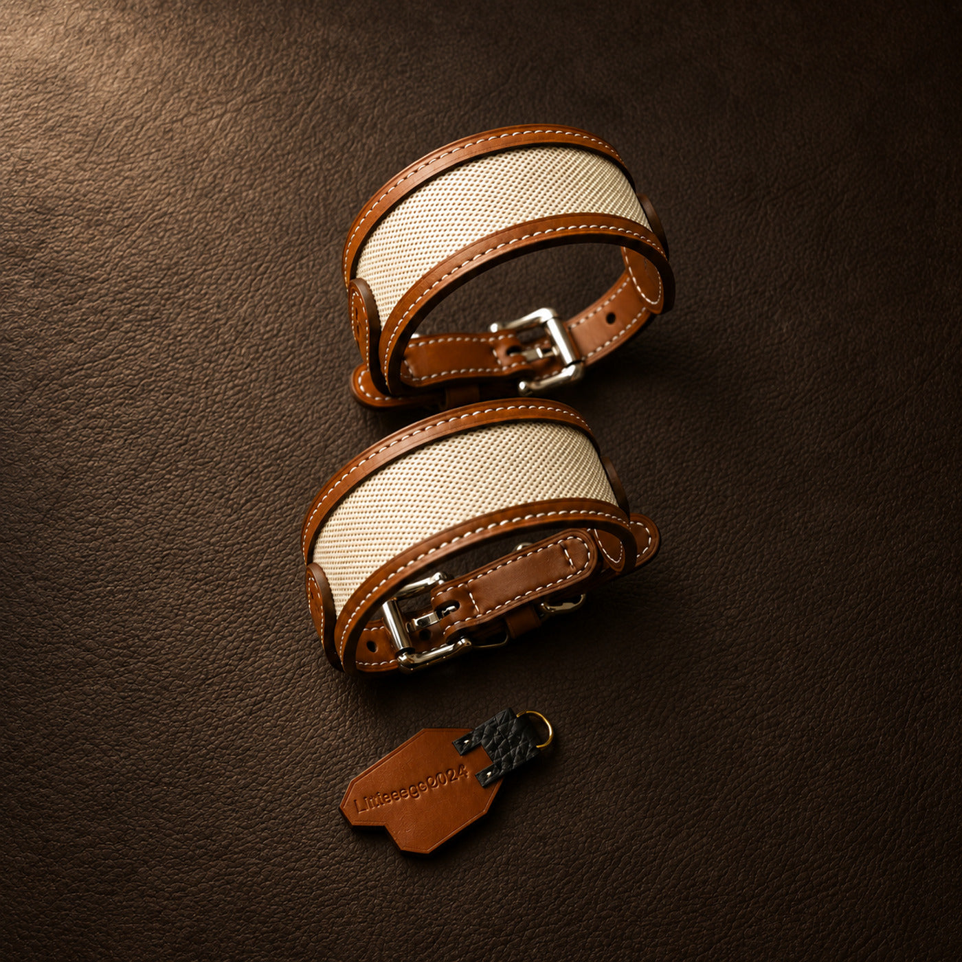 SAGE ÉTOUPE Handcrafted Dog Collar & Leash