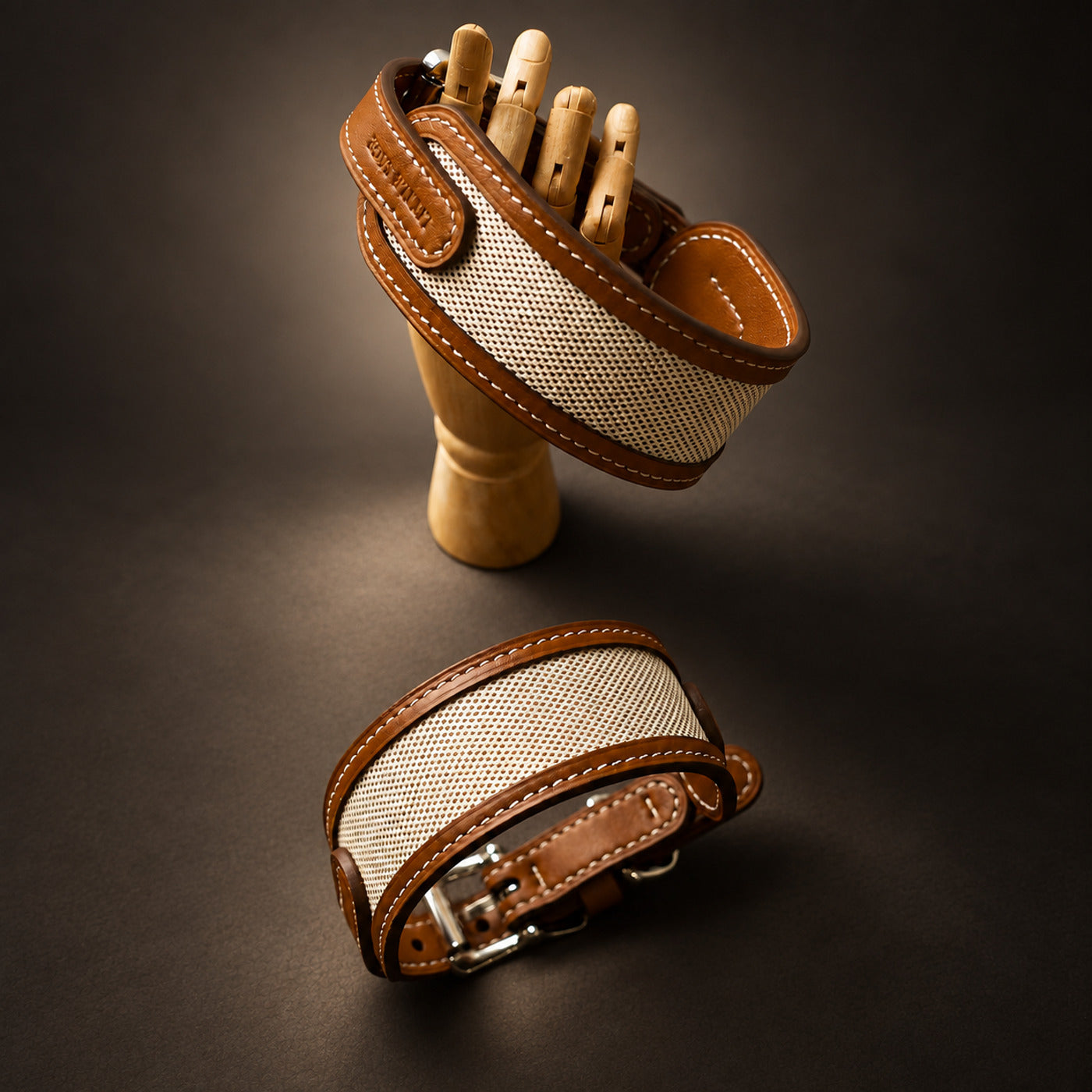 SAGE ÉTOUPE Handcrafted Dog Collar & Leash