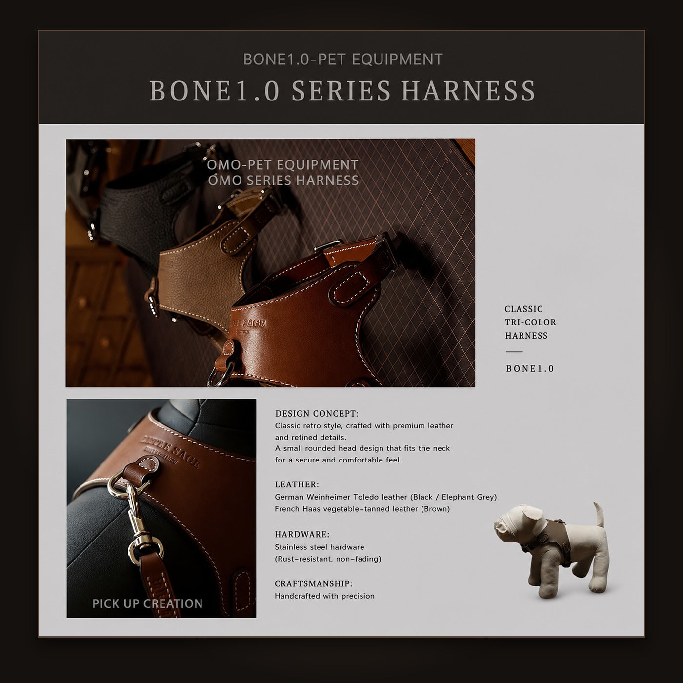 Atelier Sage Made-to-Order Leather Dog Harness