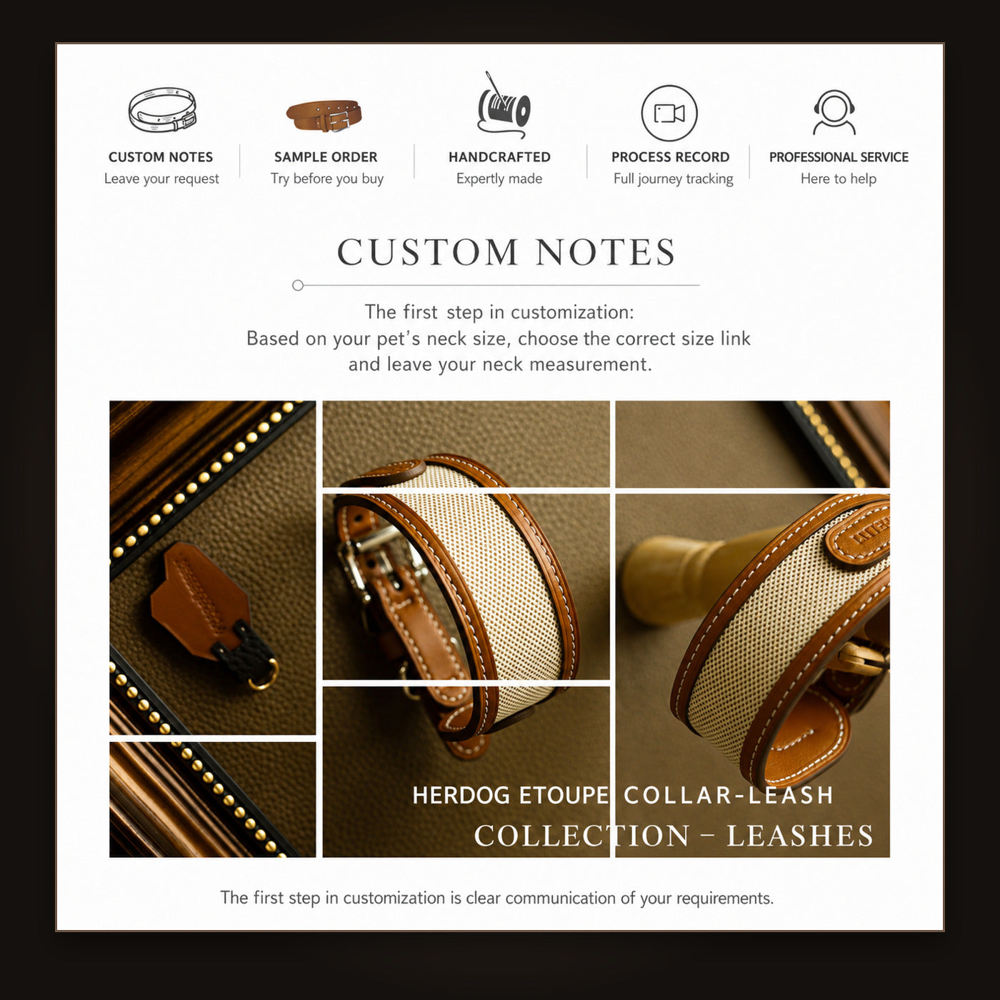SAGE ÉTOUPE Handcrafted Dog Collar & Leash