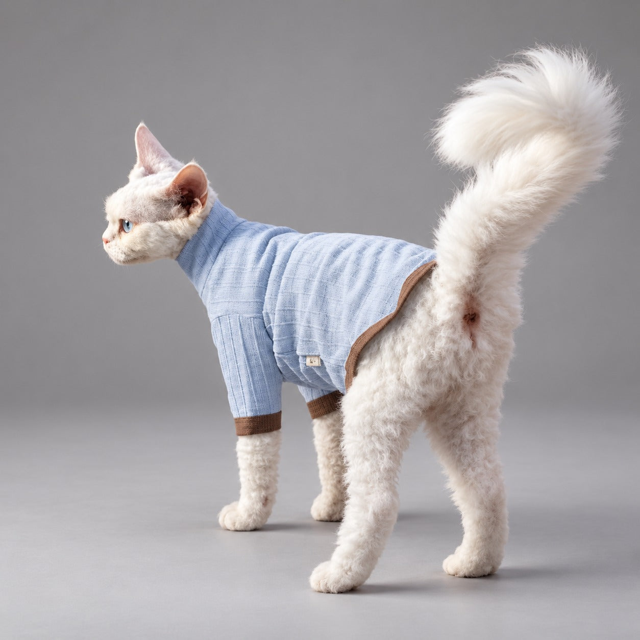 Textured Cat Shirt — Mist Blue