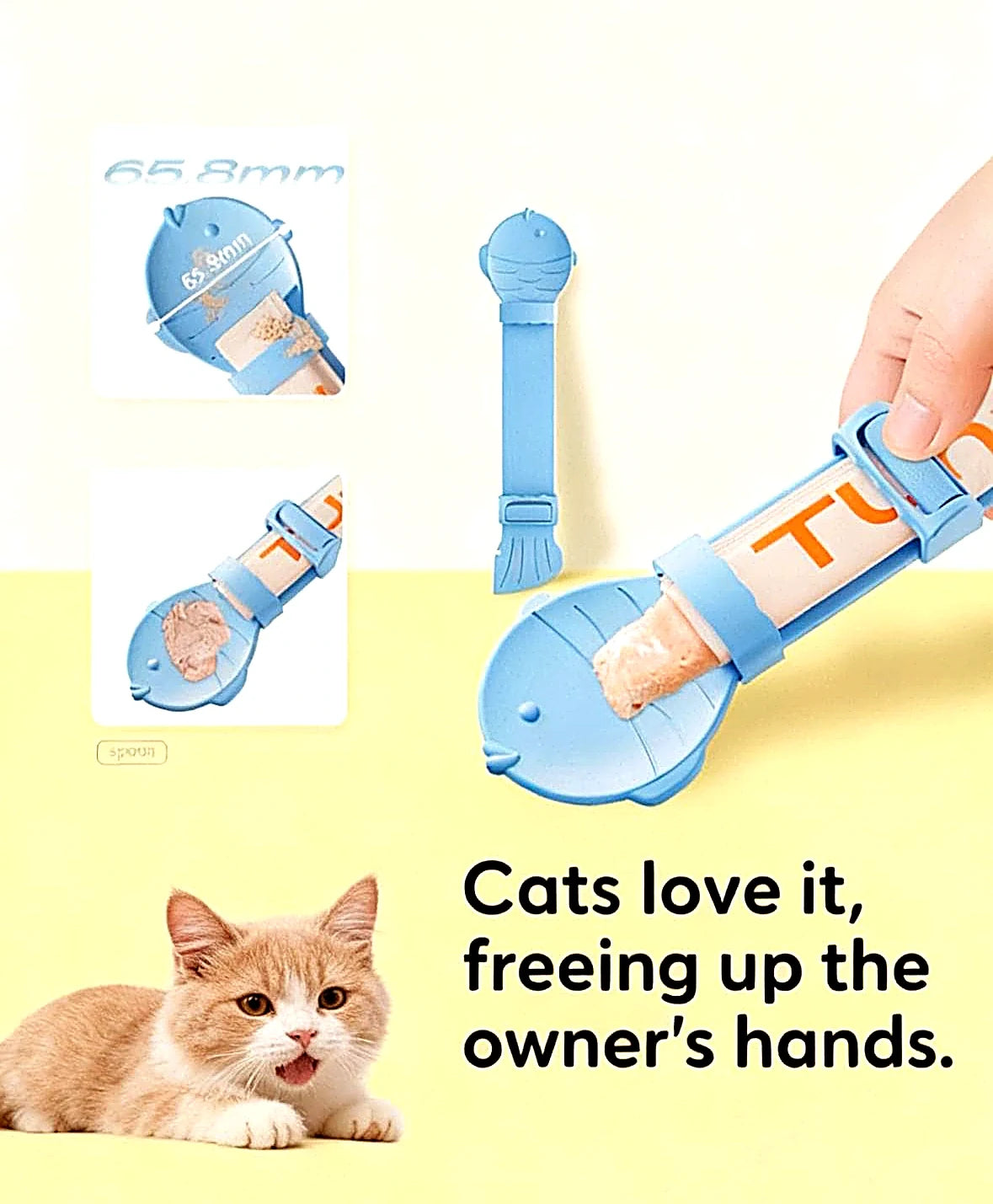 Katzenleckerli-Fütterlöffel | Einhand-Püree-Futterspender für Katzen & Kätzchen