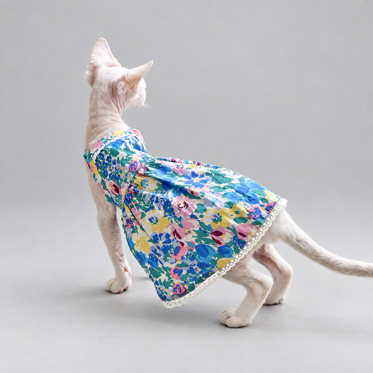 Watercolor Floral Cat Dress