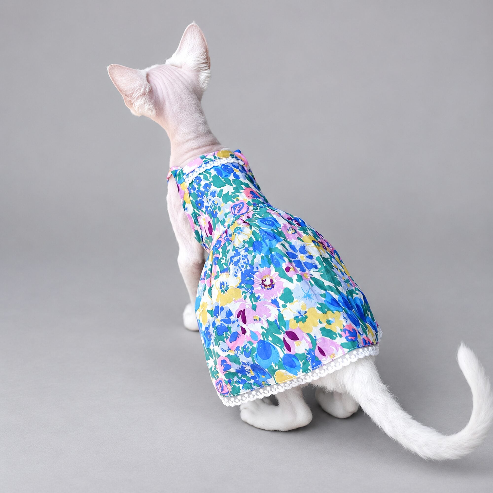 Watercolor Floral Cat Dress