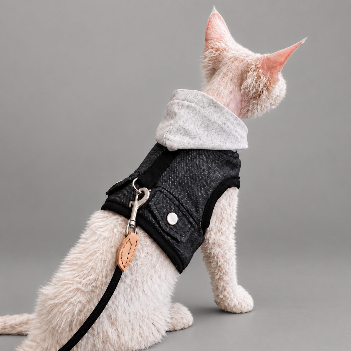 The Oslo Handmade Denim Cat Harness & Leash Set