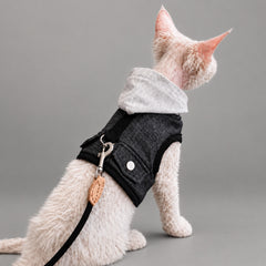The Oslo Handmade Denim Cat Harness & Leash Set