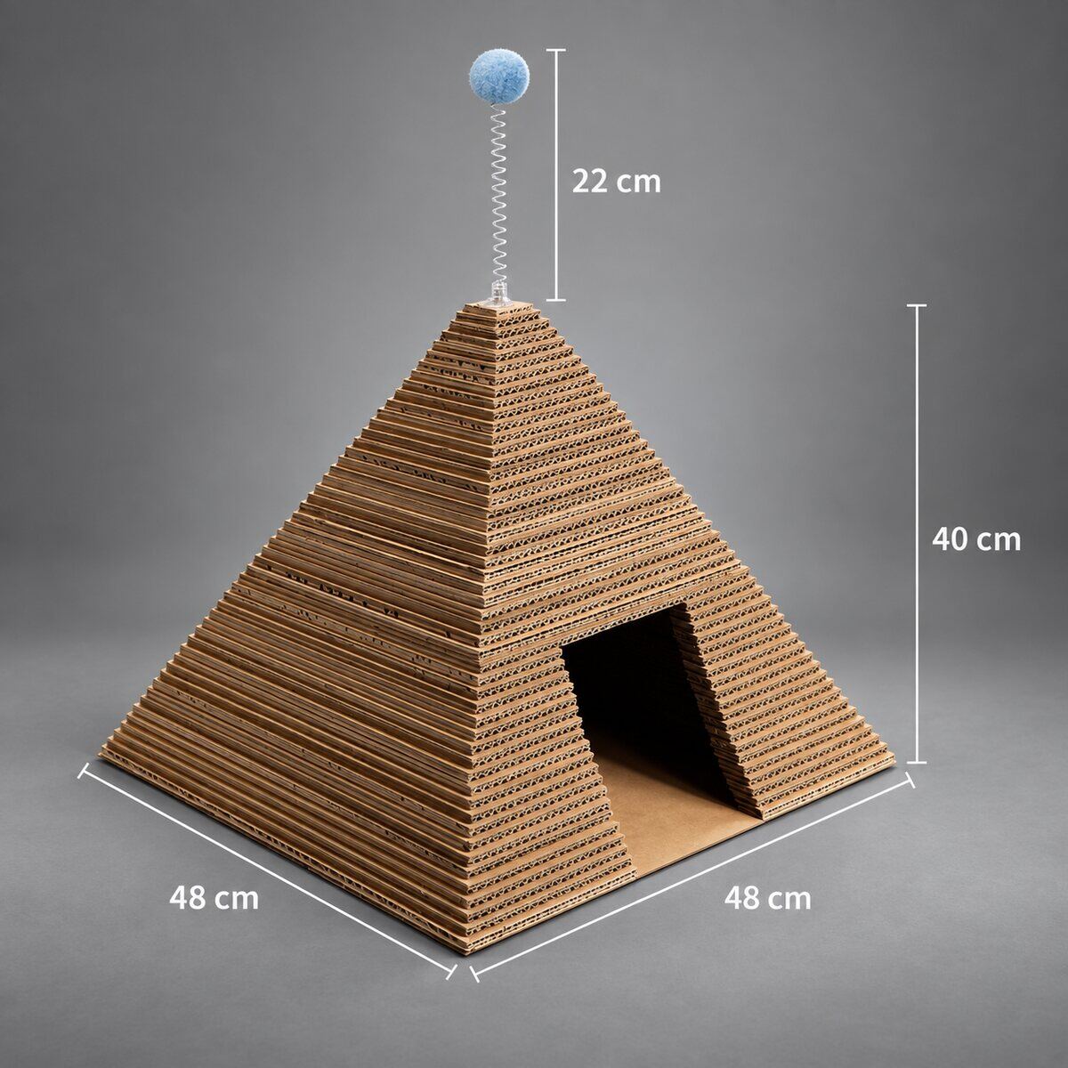 Handmade Corrugated Cardboard Pyramid Cat House