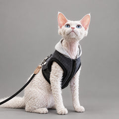 The Oslo Handmade Denim Cat Harness & Leash Set