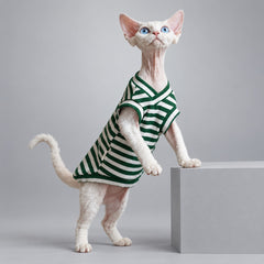 Forest Stripe V-Neck Cat Vest