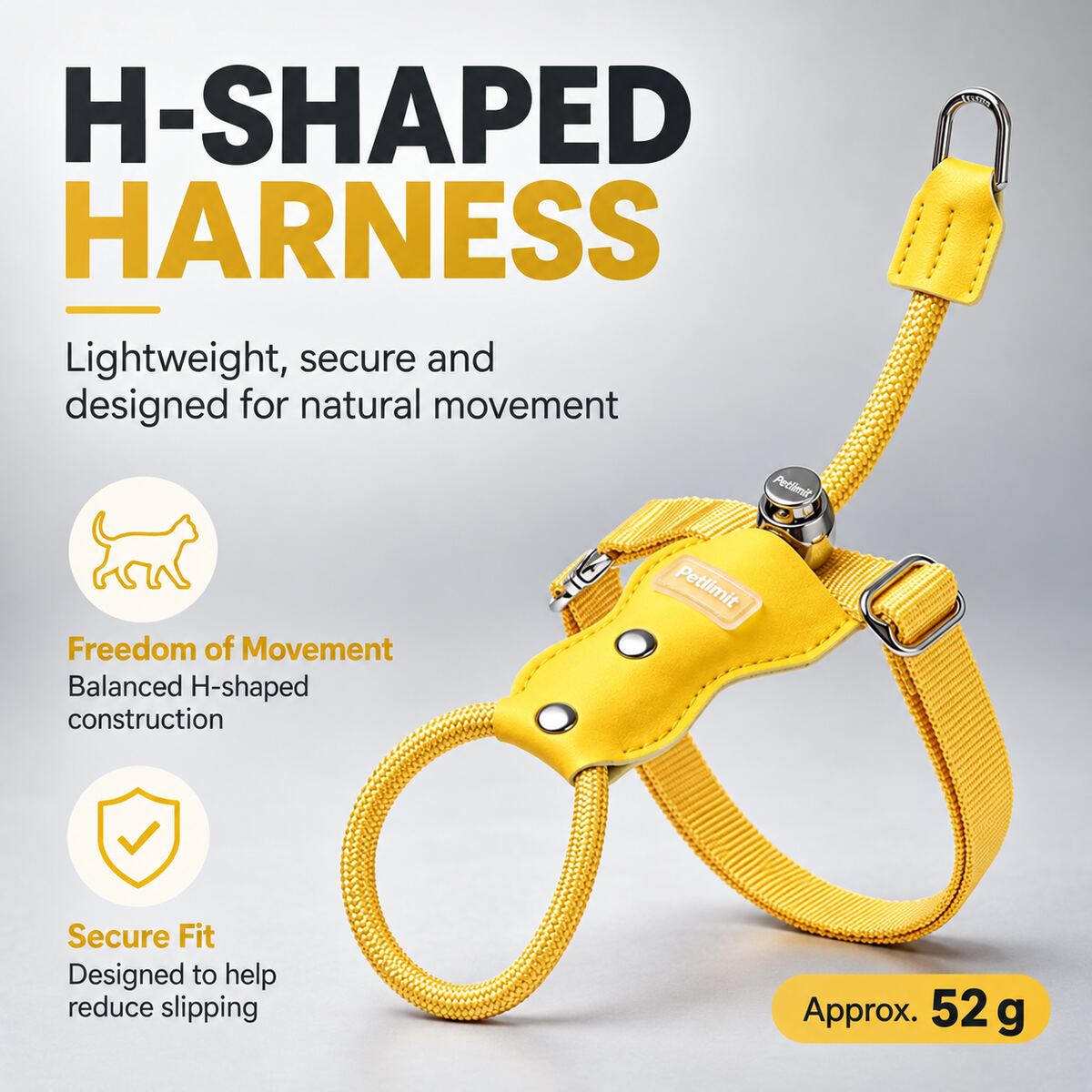 Lightweight H-Shape Cat Harness & Leash Set