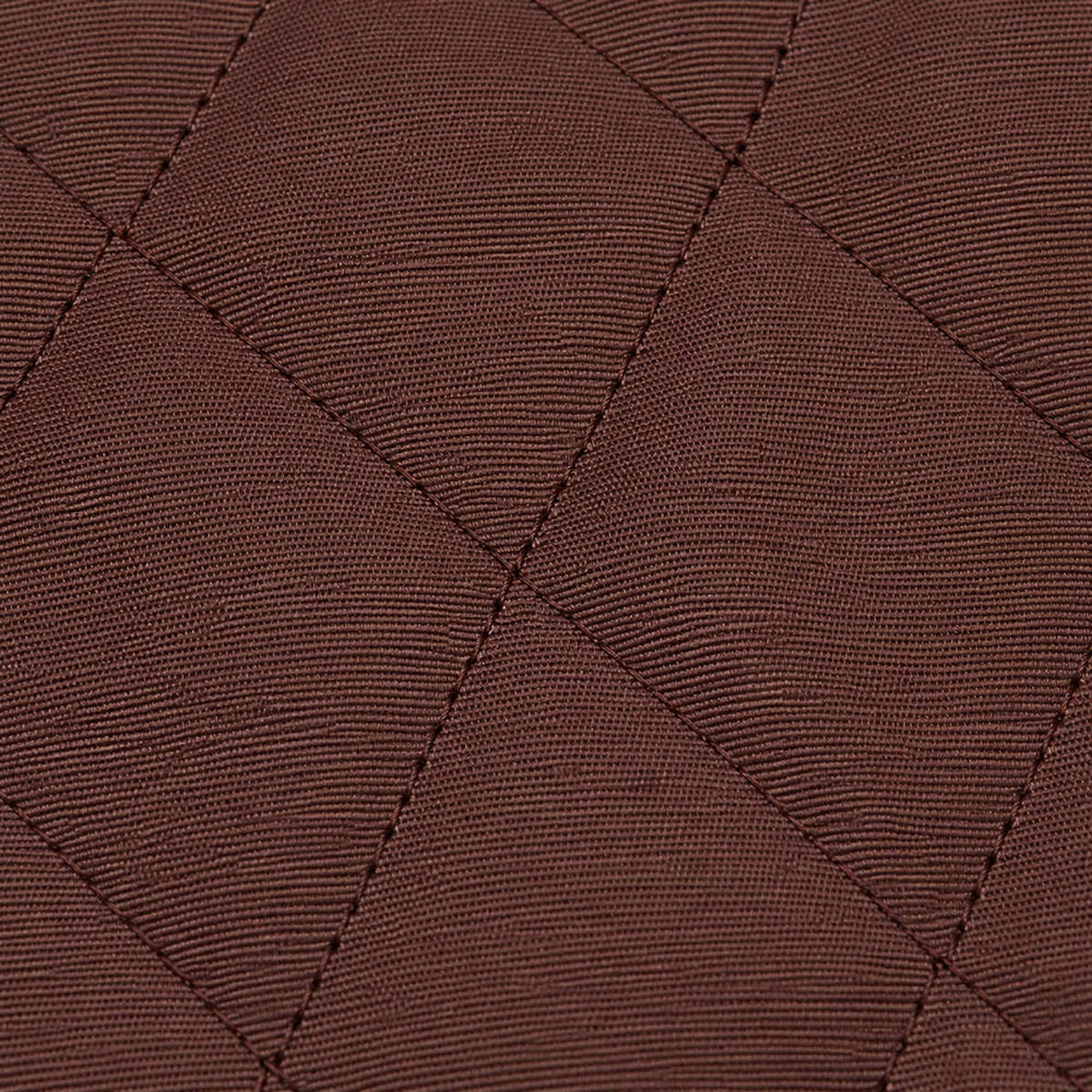 Chocolate-brown quilted interior detail